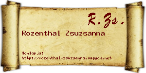 Rozenthal Zsuzsanna névjegykártya